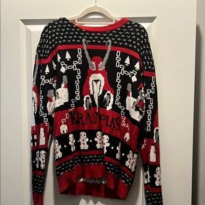 Festive Red and Black Crewneck Sweater